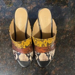 Gibson & Latimer Python Mule Shoes